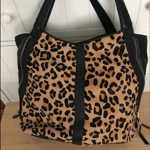 Brand new, never used GENUINE LEATHER leopard bag.